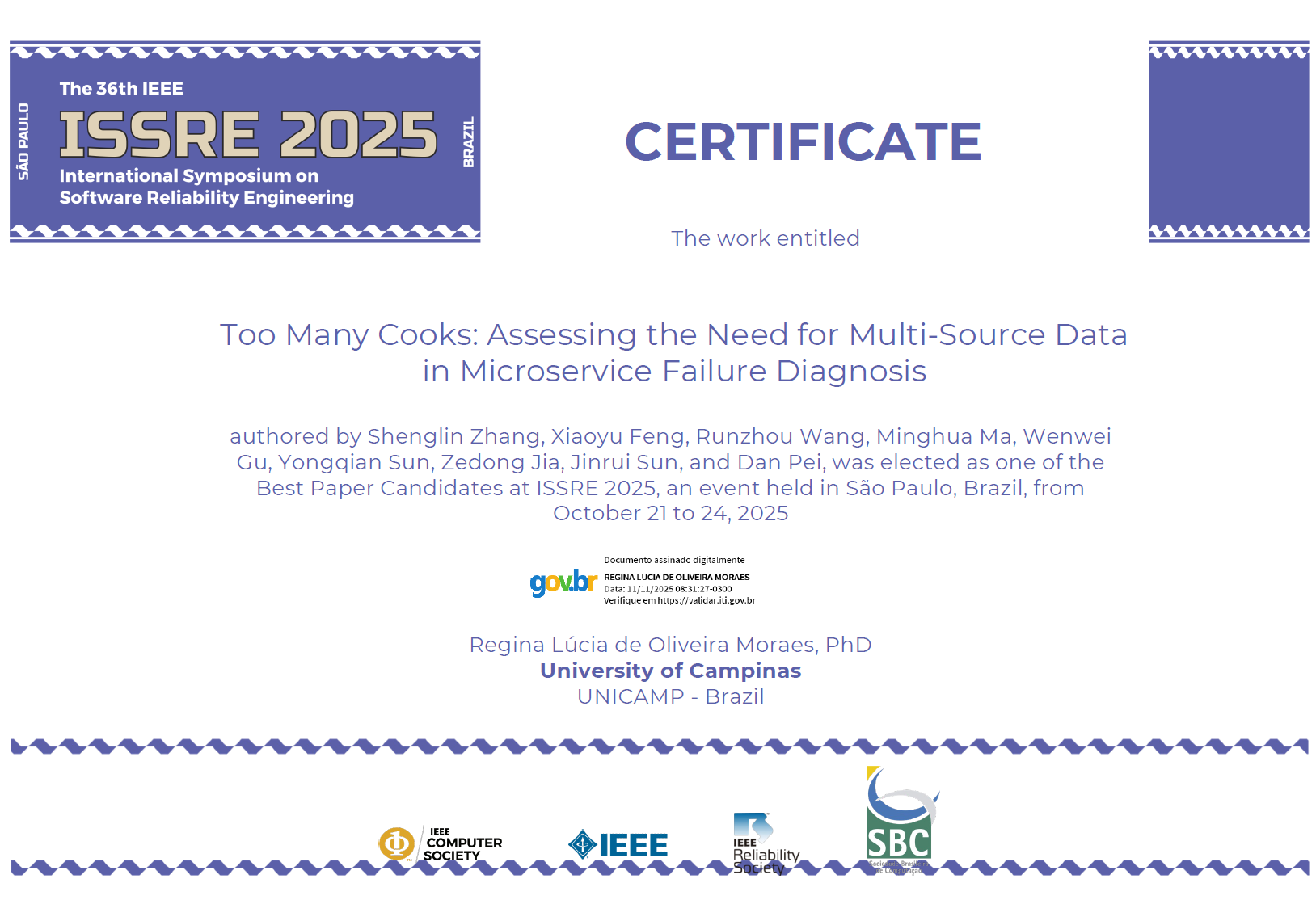 Oct 2025: Congrats to Shenglin et al. on being selected as the best research paper candidate in ISSRE 2025!